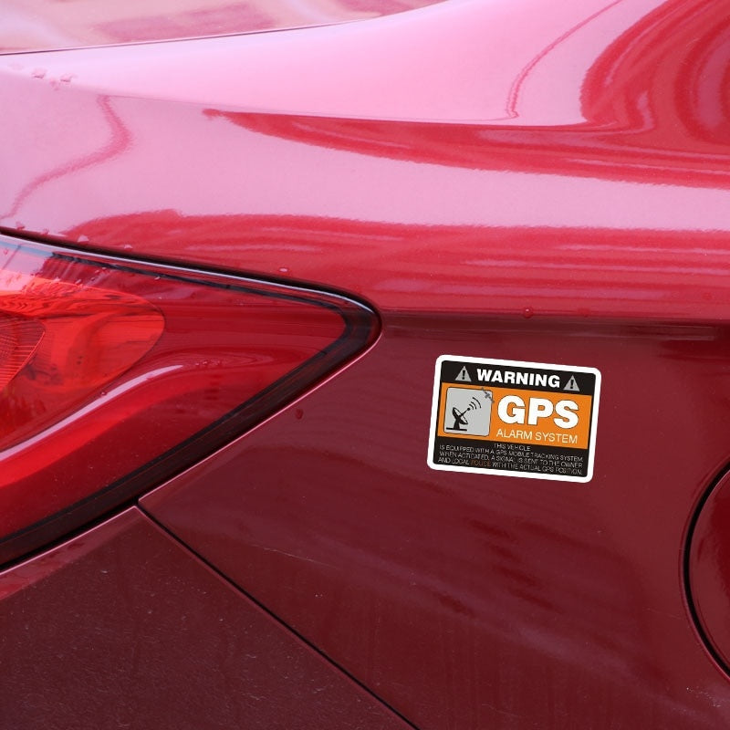 4X 8CM*5.3CM Warning Car Sticker GPS Alarm System Decal PVC