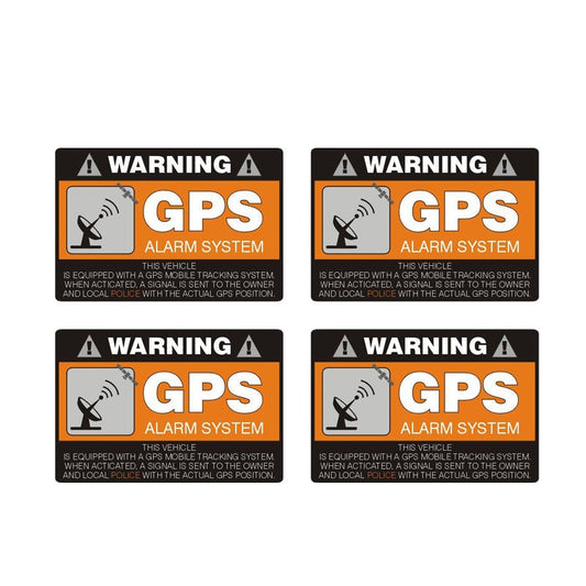4X 8CM*5.3CM Warning Car Sticker GPS Alarm System Decal PVC