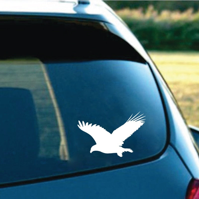 16.6CM*10.9CM Fun Eagle Bird Vinyl Car Window Sticker Black/Silver Decal Car-styling C11-1078