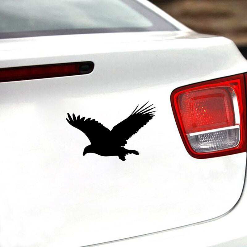 16.6CM*10.9CM Fun Eagle Bird Vinyl Car Window Sticker Black/Silver Decal Car-styling C11-1078