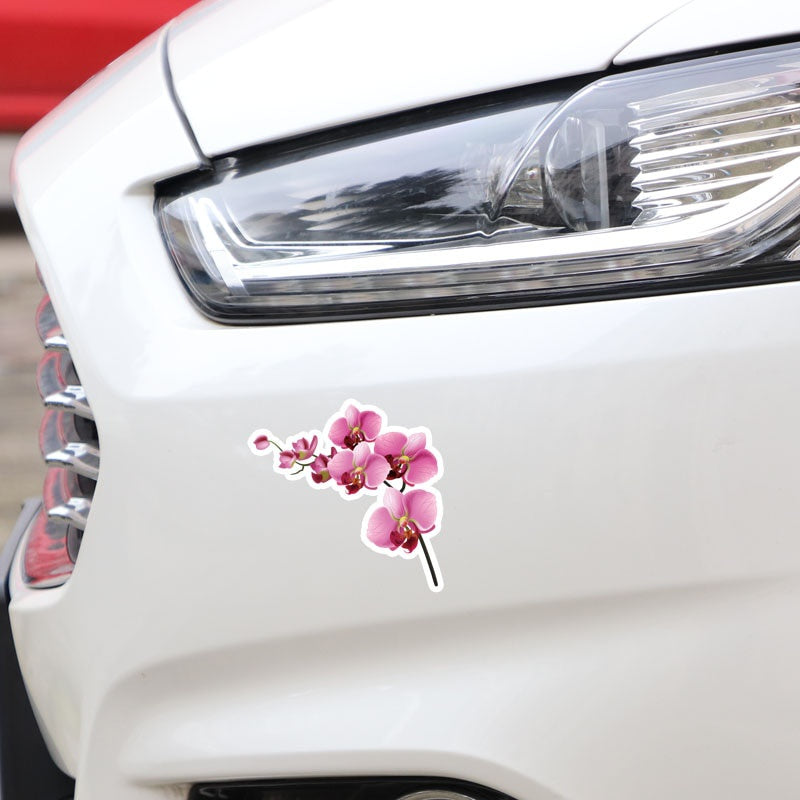 12.7*12.6CM Interesting Orchid Decor Car Stickers High Quality Personalized