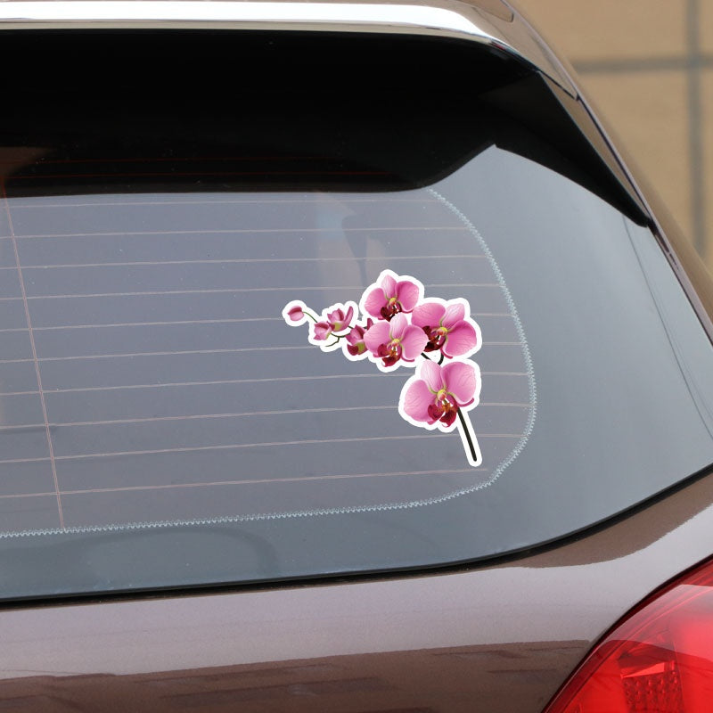 12.7*12.6CM Interesting Orchid Decor Car Stickers High Quality Personalized