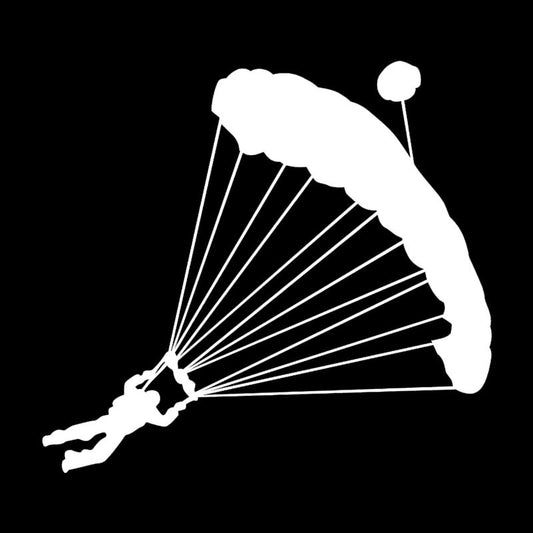 17.7CM*16.2CM Skydiver Parachute Extreme Sport Fashion Stickers Decals Car Styling Vinyl Black/Silver C31-0218