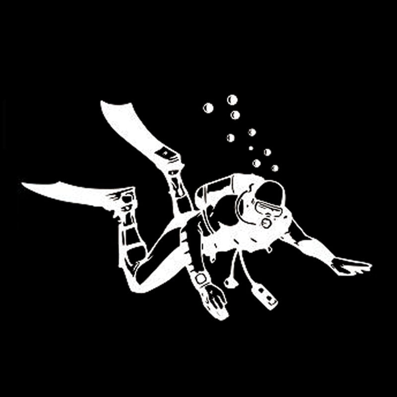 16.1CM*10.4CM Fashion Diving Extreme Sports Black/Silver Vinyl Car Sticker Silhouette Decor S9-1005
