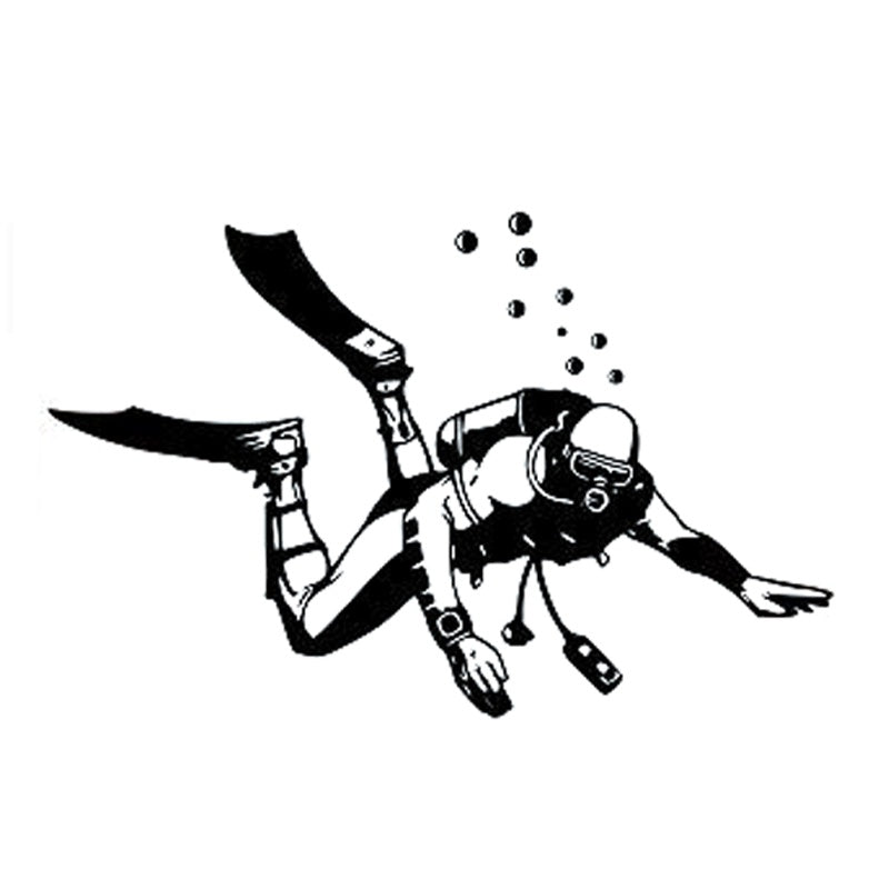 16.1CM*10.4CM Fashion Diving Extreme Sports Black/Silver Vinyl Car Sticker Silhouette Decor S9-1005