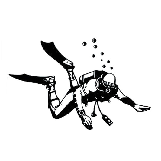 16.1CM*10.4CM Fashion Diving Extreme Sports Black/Silver Vinyl Car Sticker Silhouette Decor S9-1005