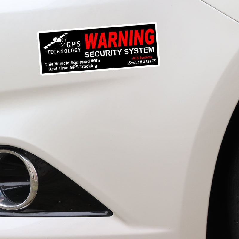 10CM*3.5CM 4X GPS WARNING SECURITY SYSTEM Personality  Car Sticker