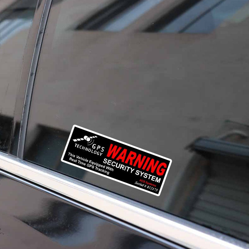 10CM*3.5CM 4X GPS WARNING SECURITY SYSTEM Personality  Car Sticker