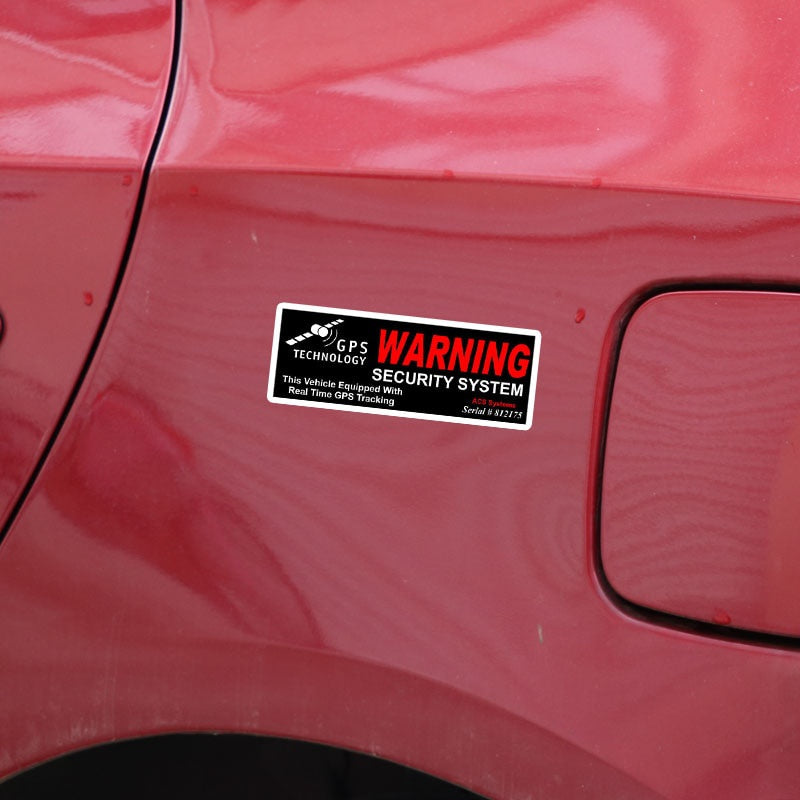 10CM*3.5CM 4X GPS WARNING SECURITY SYSTEM Personality  Car Sticker