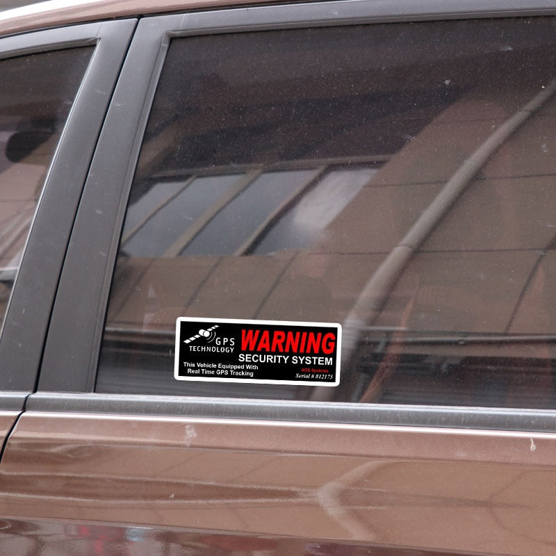 10CM*3.5CM 4X GPS WARNING SECURITY SYSTEM Personality  Car Sticker