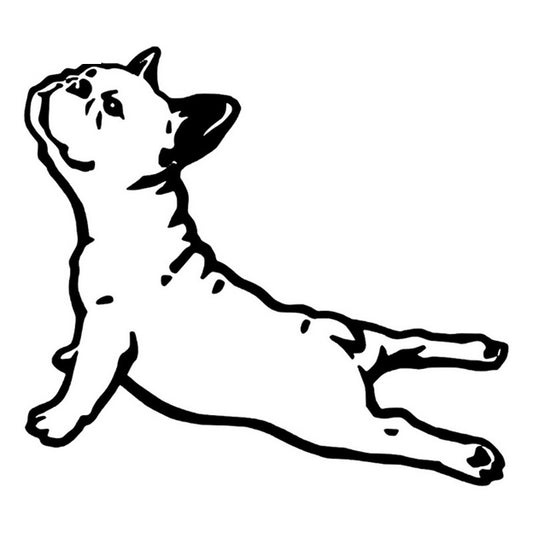 16.1cm*14.7cm Bulldog France Animal Car Sticker Pet Dog Cartoon Car Styling Vinyl Black/Silver S3-4590
