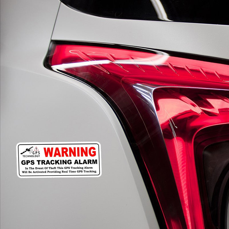 10CM*3.9CM 4X Car Sticker WARNING GPS TRACKING ALARM  Personality Decal