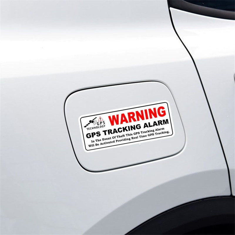 10CM*3.9CM 4X Car Sticker WARNING GPS TRACKING ALARM  Personality Decal