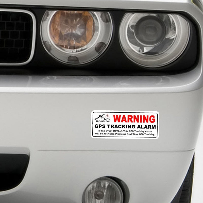 10CM*3.9CM 4X Car Sticker WARNING GPS TRACKING ALARM  Personality Decal