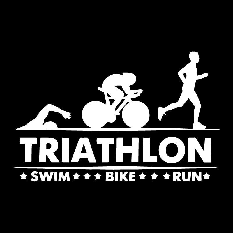17.5CM*11CM Triathlon Swim Bike Run Athlete Sport Car Stickers Car Trunk Decorate Accessories Vinyl Decal C31-0477