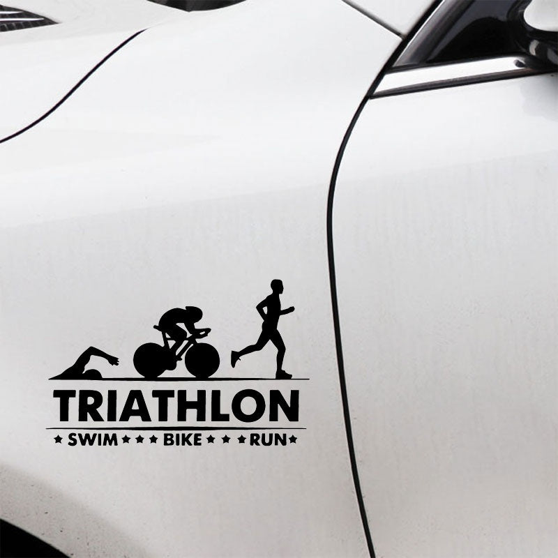 17.5CM*11CM Triathlon Swim Bike Run Athlete Sport Car Stickers Car Trunk Decorate Accessories Vinyl Decal C31-0477