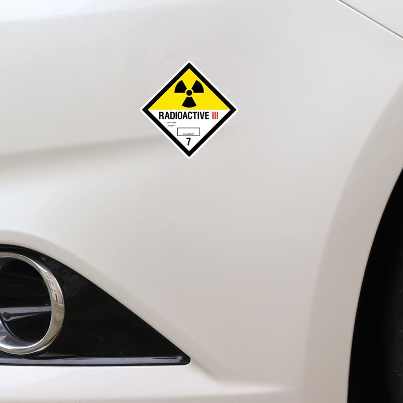 10CM*10CM RADIOACTIVE Car Sticker  Car Window Personality Decal
