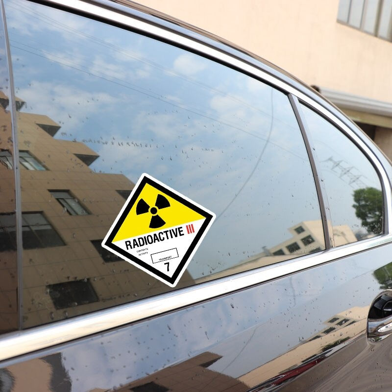 10CM*10CM RADIOACTIVE Car Sticker  Car Window Personality Decal