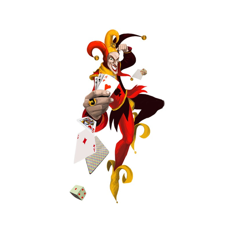 9.7CM*17.7CM  Fun Clown Poker Magic Decal PVC Motorcycle Car Sticker