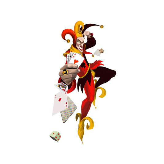 9.7CM*17.7CM  Fun Clown Poker Magic Decal PVC Motorcycle Car Sticker