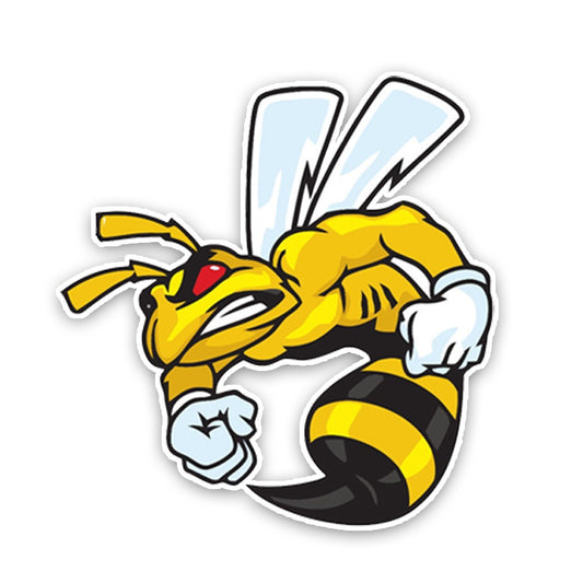 14.2CM14.3CM Lovely Angry Cartoon Hornets Colored PVC Car Sticker Graphic Decoration