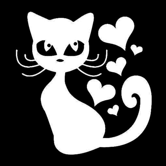 14.1cm*14.8cm Cat Animal Fashion Stickers Decals Vinyl Car Styling Black/Silver S3-5776