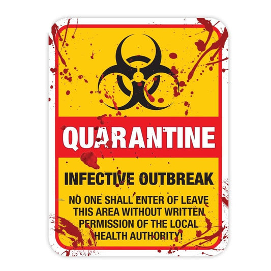 15x20CM Funny ZOMBIE Warning Quarantine Infected Area Caution Retro- Car Sticker Decals