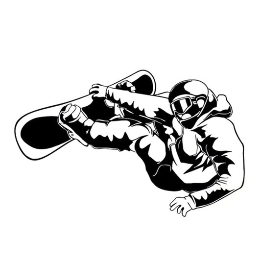 17.1CM*11CM Interesting Extreme exercise Snowboarding Black/Silver Silhouette Decal Vinyl Car Sticker S9-1082