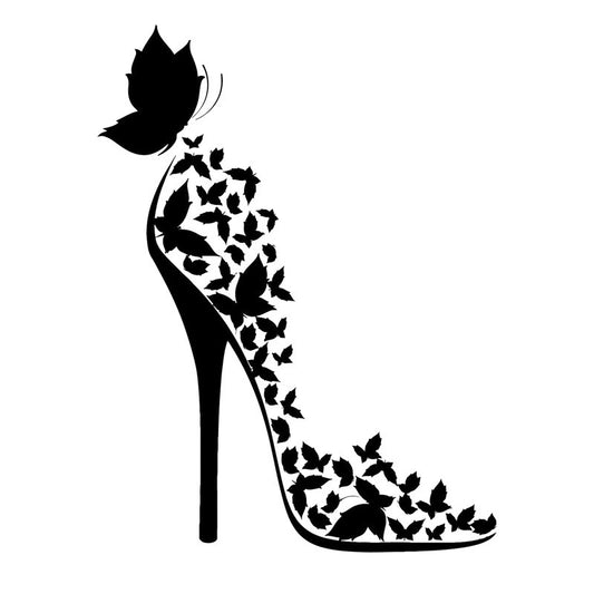 13cm*17.1cm Fashion Butterfly Decor Vinyl Car Sticker Motorcycle Black/Silver S3-5908