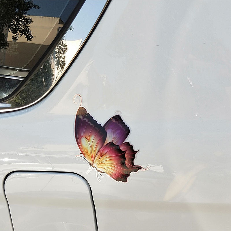 12.3CM*14.5CM Beautiful Color Butterfly Decal PVC Motorcycle Car Sticker