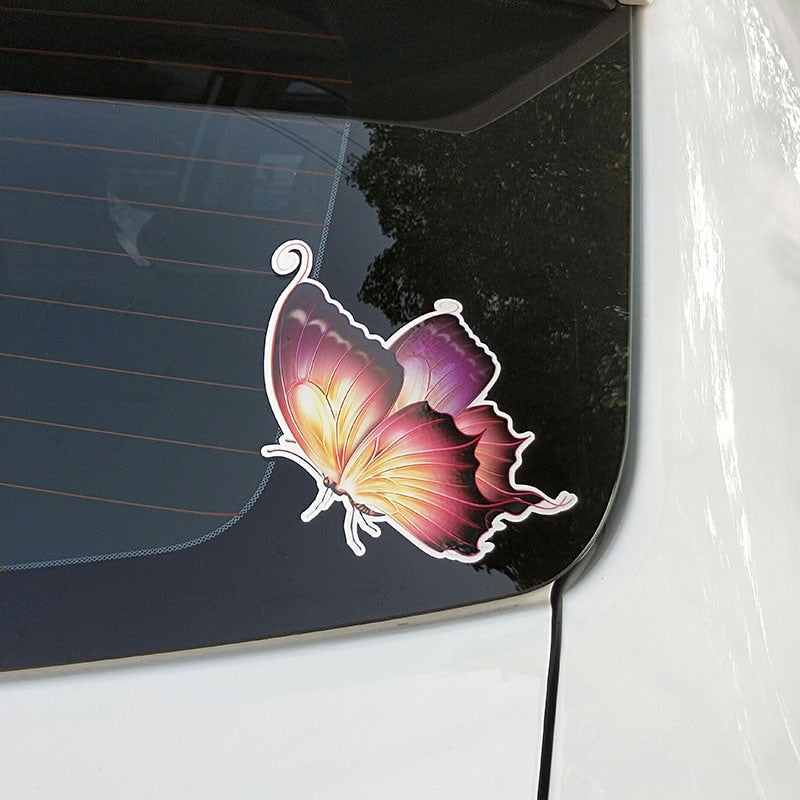 12.3CM*14.5CM Beautiful Color Butterfly Decal PVC Motorcycle Car Sticker