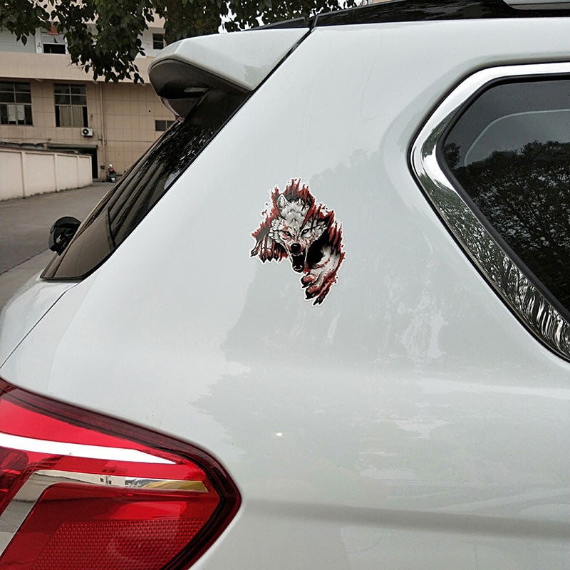10.6CM*15.2CM  Funny Angry Wolves PVC Motorcycle Car Sticker