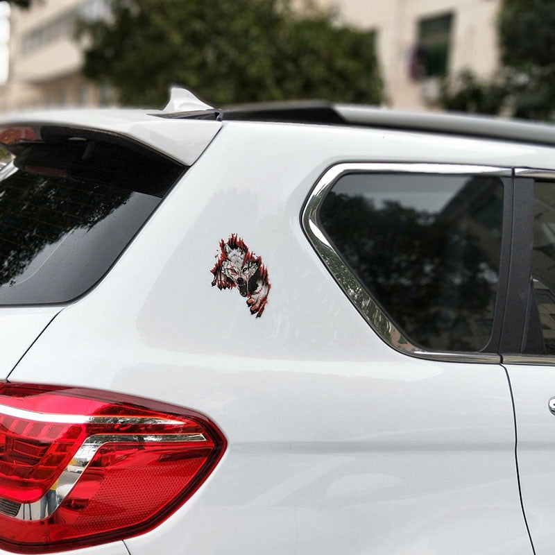 10.6CM*15.2CM  Funny Angry Wolves PVC Motorcycle Car Sticker