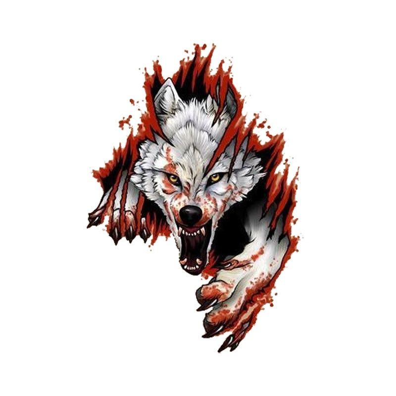 10.6CM*15.2CM  Funny Angry Wolves PVC Motorcycle Car Sticker
