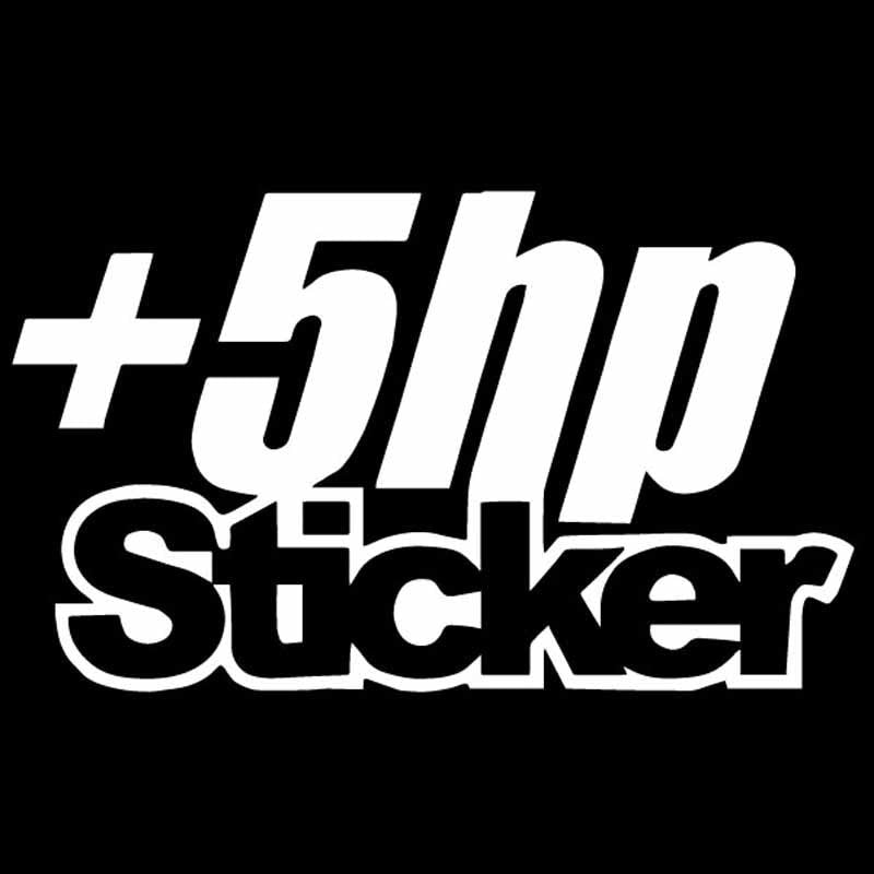 12.5X7.4CM +5 HP Sticker Vinyl Decal Car Sticker JDM Truck Window Funny Drift Black/Silver C26-0016