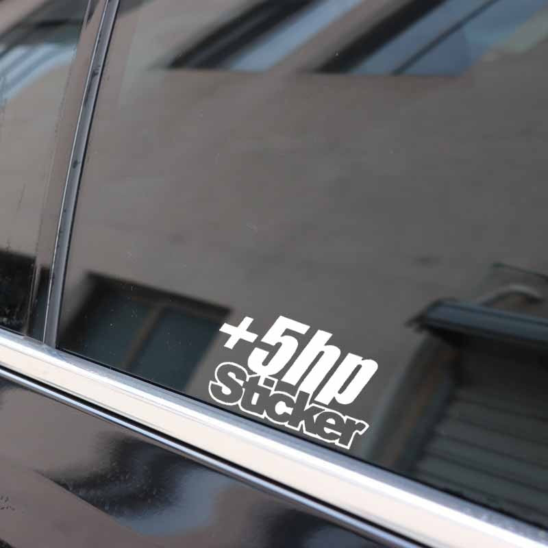 12.5X7.4CM +5 HP Sticker Vinyl Decal Car Sticker JDM Truck Window Funny Drift Black/Silver C26-0016
