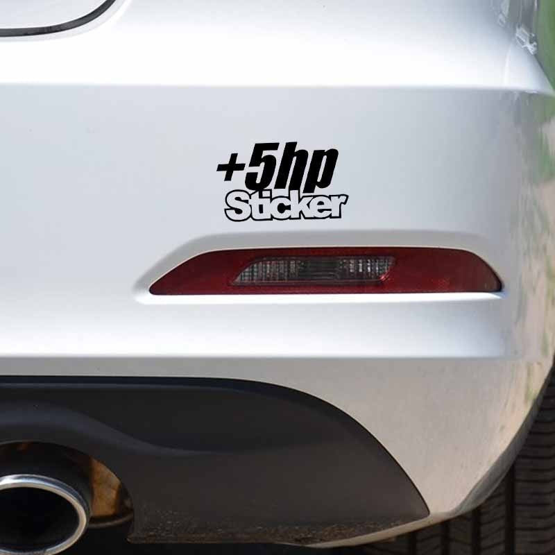 12.5X7.4CM +5 HP Sticker Vinyl Decal Car Sticker JDM Truck Window Funny Drift Black/Silver C26-0016