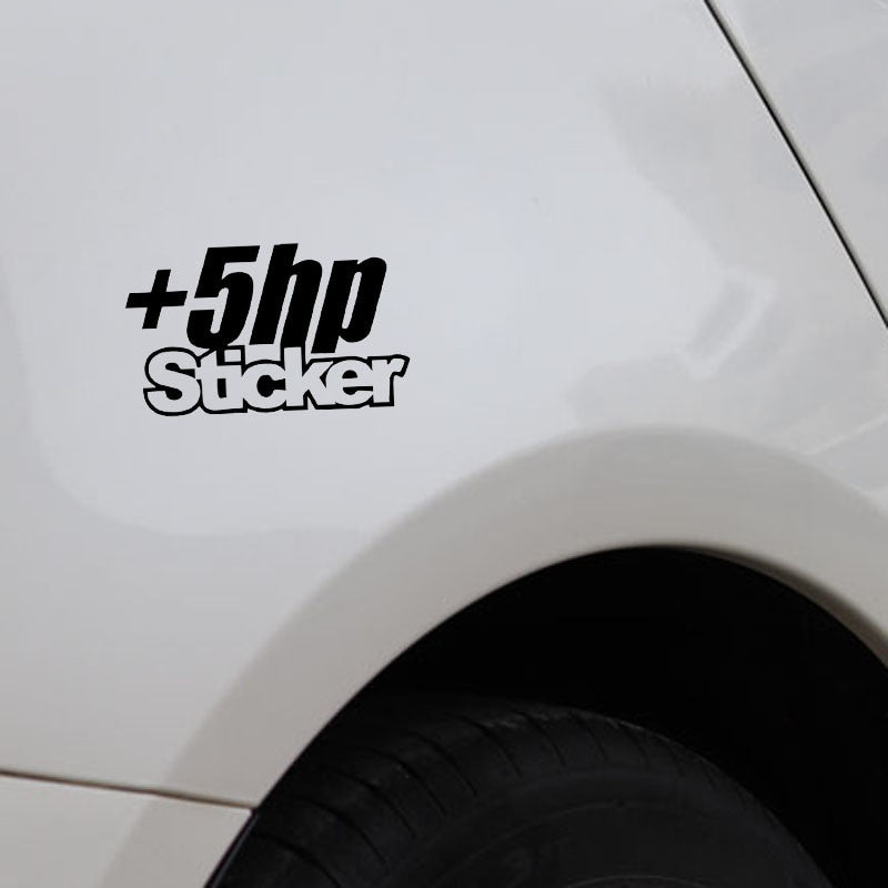 12.5X7.4CM +5 HP Sticker Vinyl Decal Car Sticker JDM Truck Window Funny Drift Black/Silver C26-0016