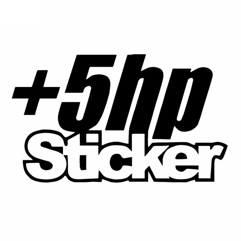 12.5X7.4CM +5 HP Sticker Vinyl Decal Car Sticker JDM Truck Window Funny Drift Black/Silver C26-0016