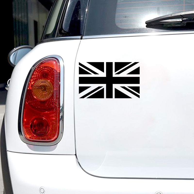 16CM*9.5CM British Union Jack Flag Vinyl Decoration Car Sticker Decal Black/Silver Fashion Car-styling C11-1285