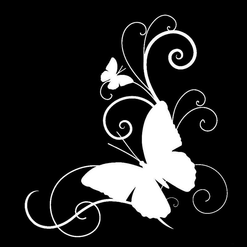 15.2cm*16.6cm Butterfly Personality Car-Styling Vinyl Stickers Decals Black/Silver S3-6072