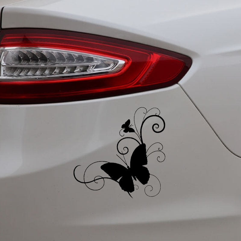 15.2cm*16.6cm Butterfly Personality Car-Styling Vinyl Stickers Decals Black/Silver S3-6072