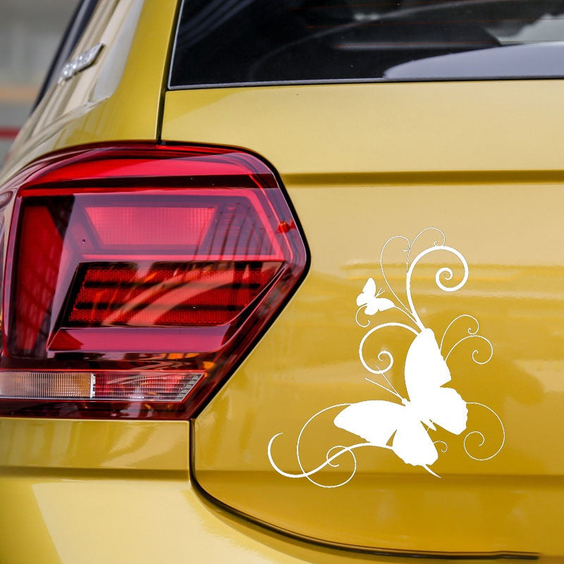 15.2cm*16.6cm Butterfly Personality Car-Styling Vinyl Stickers Decals Black/Silver S3-6072