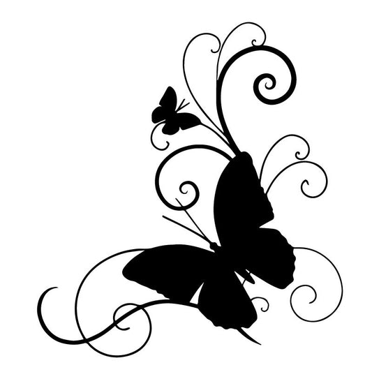 15.2cm*16.6cm Butterfly Personality Car-Styling Vinyl Stickers Decals Black/Silver S3-6072