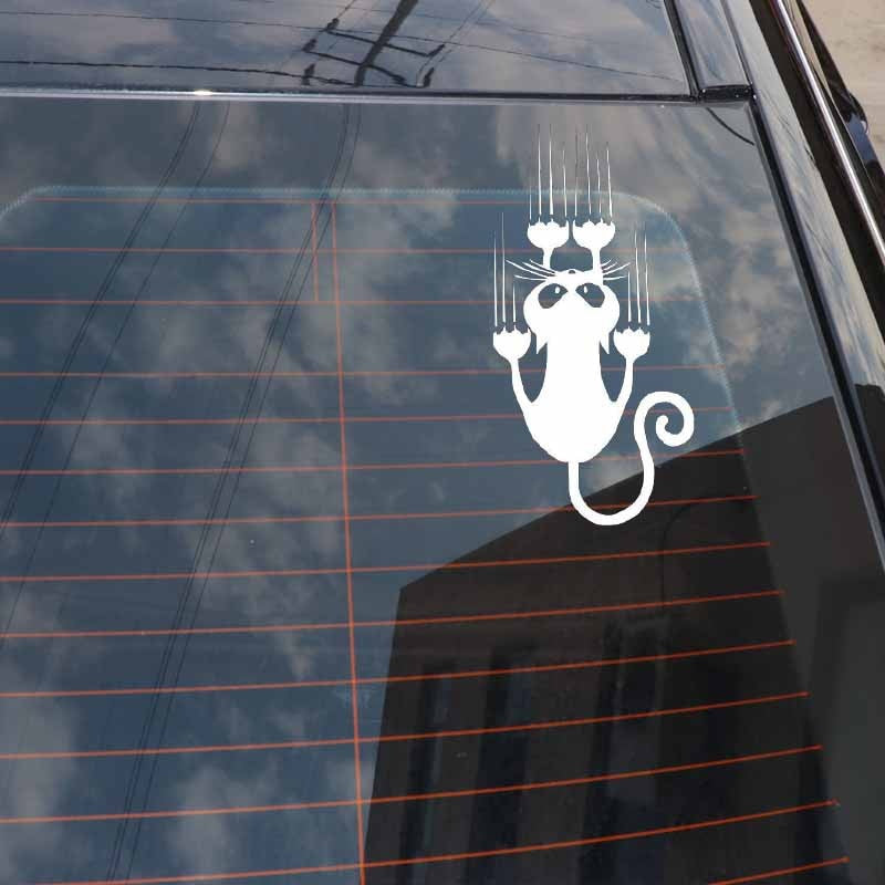 7.5*15CM Waterproof Cat Pattern Car Sticker Funny Animal Vinyl Decal Car Window Bumper Stickers C4-0636