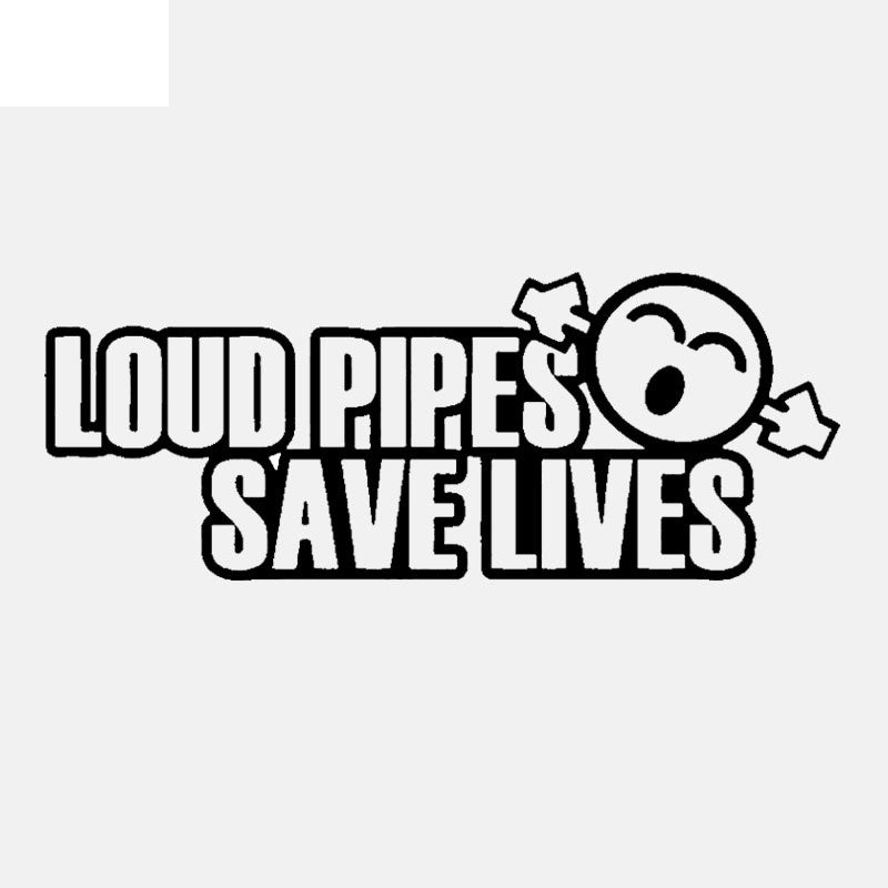 13CM*5CM Funny LOUD PIPES SAVE LIVES JDM Vinyl Car-styling Car Sticker Black Silver C11-2113