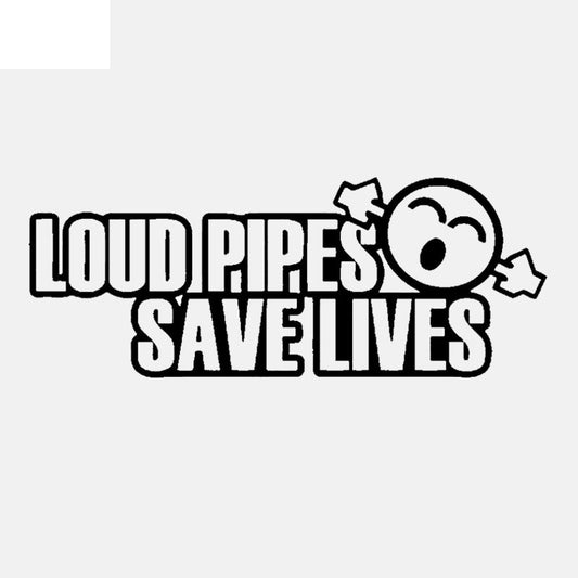 13CM*5CM Funny LOUD PIPES SAVE LIVES JDM Vinyl Car-styling Car Sticker Black Silver C11-2113