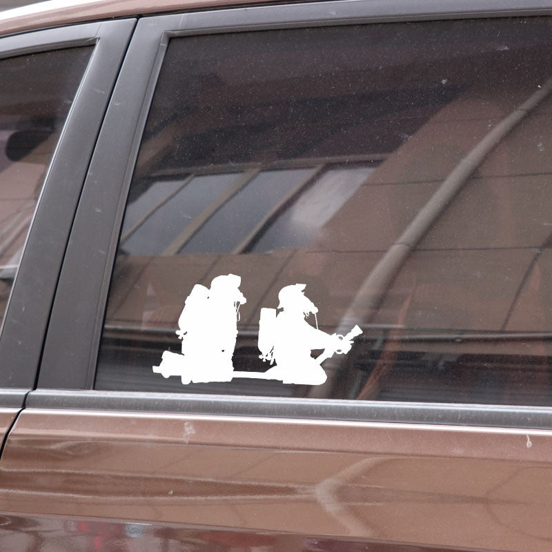 17.2X9.1CM Cartoon FIREFIGHTER HOSEPIPE FIRE Vinyl Decal Black/Silver Car Sticker Fun Car-styling S8-1362