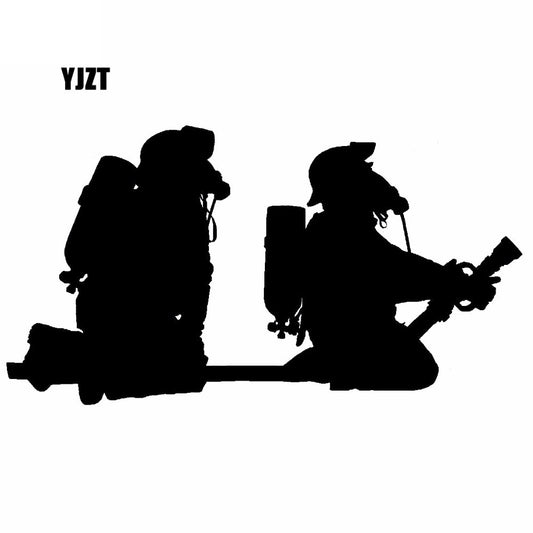 17.2X9.1CM Cartoon FIREFIGHTER HOSEPIPE FIRE Vinyl Decal Black/Silver Car Sticker Fun Car-styling S8-1362