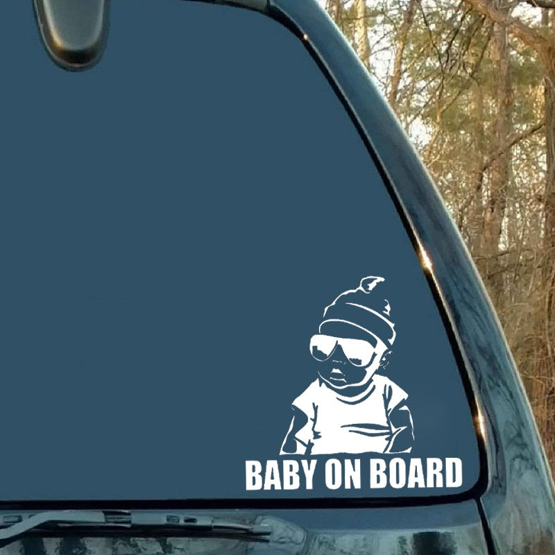 15.5*15.2CM BABY ON BOARD Creative Fashion Car Sticker Tail Warning Sign Decal C4-0891